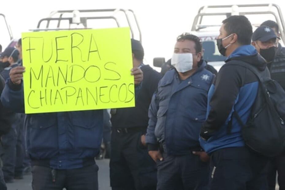 Policías de Puebla paran labores; protestan por bajos salarios
