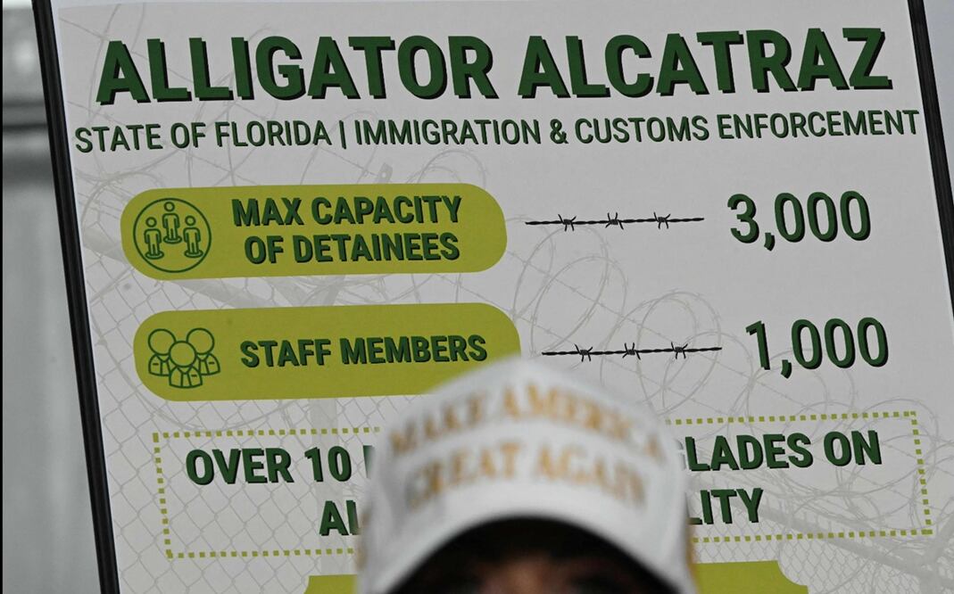 'Alligator Alcatraz' tiene capacidad para retener a 5.000 migrantes. Foto: AFP
