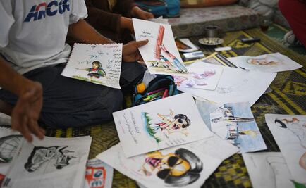 Los dibujos que "sobrevivieron" al Estado Islámico