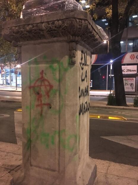 Daños a patrimonio cultural durante marcha feminista