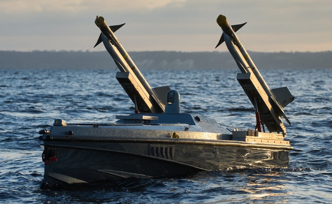 Un dron marino Magura V7 de la Agencia de Inteligencia de Defensa de Ucrania, en un lugar no divulgado, el 6 de diciembre del 2025. Foto: AP
