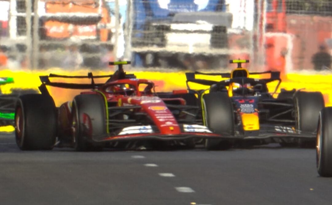 FIA considera "incidente de carrera" el choque de Carlos Sainz con Checo Pérez en Bakú - Foto: @F1 (X)