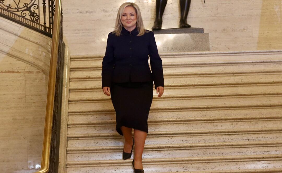 O'Neill, de 47 años, fue elegida a la Asamblea Stormont (parlamento) en 2007. Proviene de una familia de republicanos irlandeses. Foto: X @moneillsf