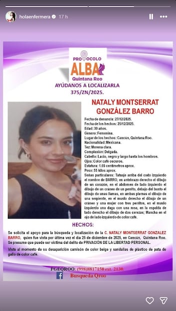 La Fiscalía activó el protocolo ALBA en Quintana Roo. Foto: Redes Sociales