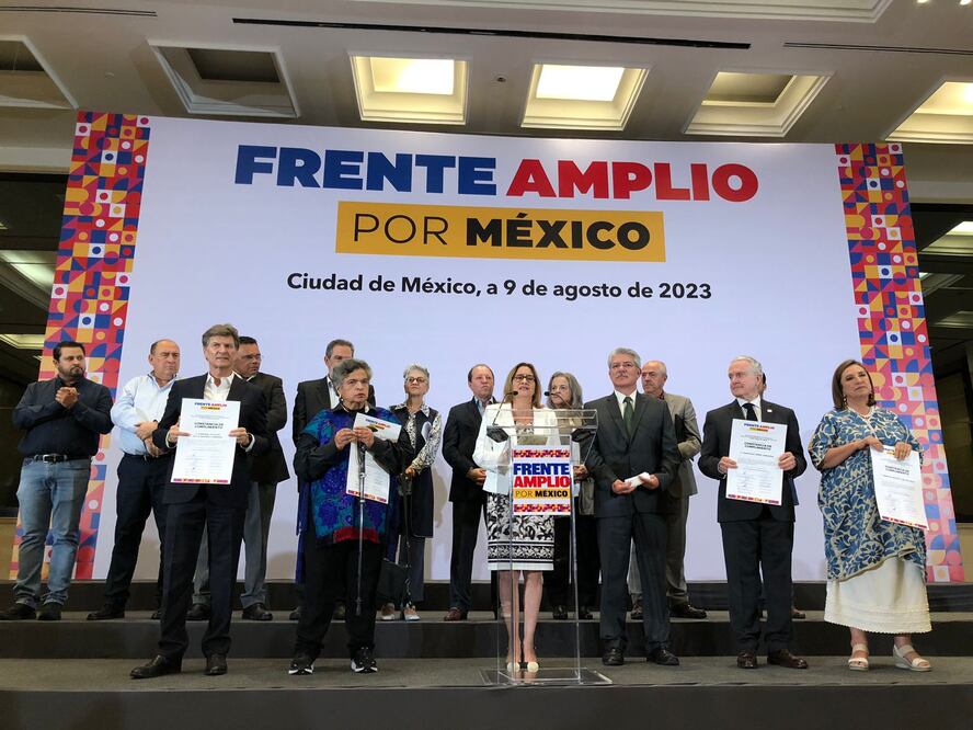 De la Madrid, Paredes, Creel y Xóchitl al avanzar a segunda ronda del Frente Amplio. Foto: Diego Simón Sánchez/EL UNIVERSAL