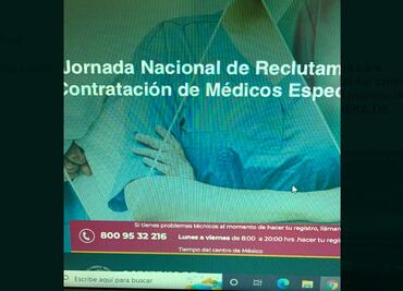 Médicos reportan fallas en plataforma para plazas de especialistas
