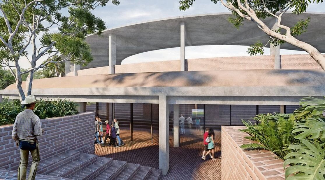 La Sedatu realizó una proyección del inmueble deportivo donde estimaban habría partidos, habría comerciantes y visitantes constantes. Foto: Especial