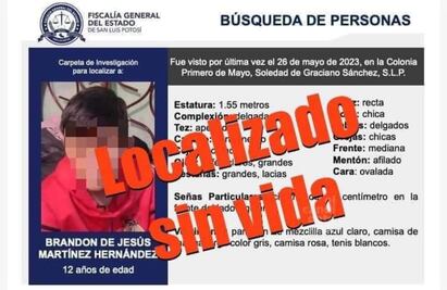 Lo que se sabe sobre la desaparición y muerte de Brandon de Jesús de 12 años en SLP