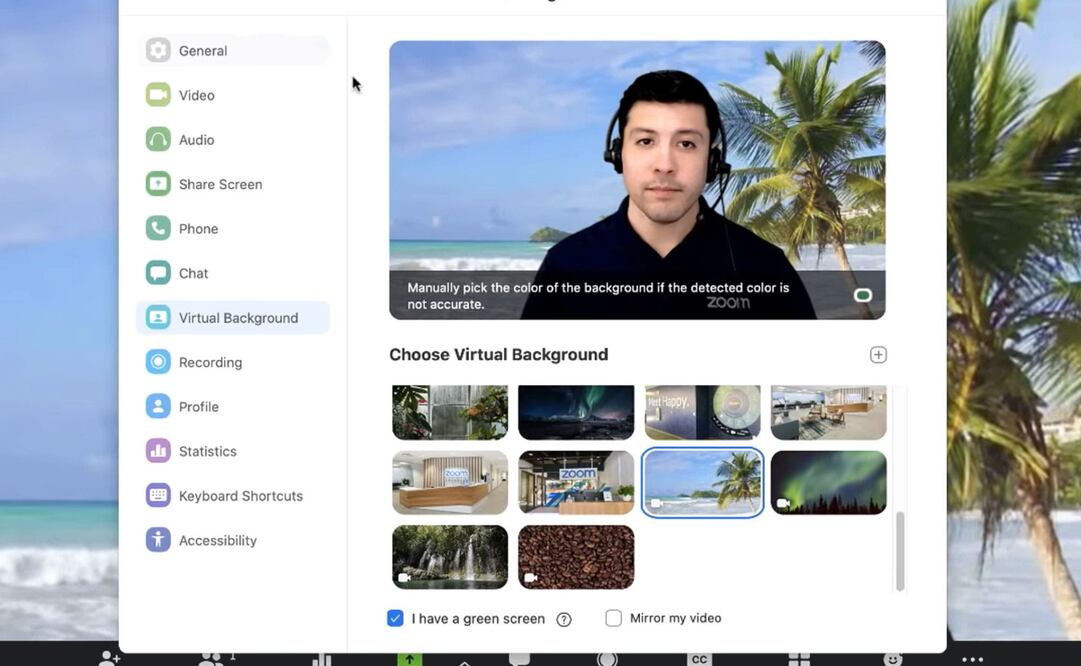 Se pueden utilizar fondos que vienen con la app al igual que imágenes personalizadas