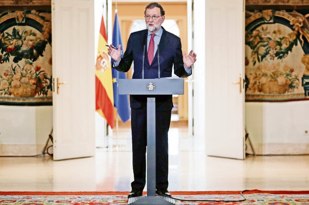 El presidente del gobierno español, Mariano Rajoy, ofreció ayer su conferencia de fin de año en el Palacio de la Moncloa. Foto: JUAN MEDINA. REUTERS