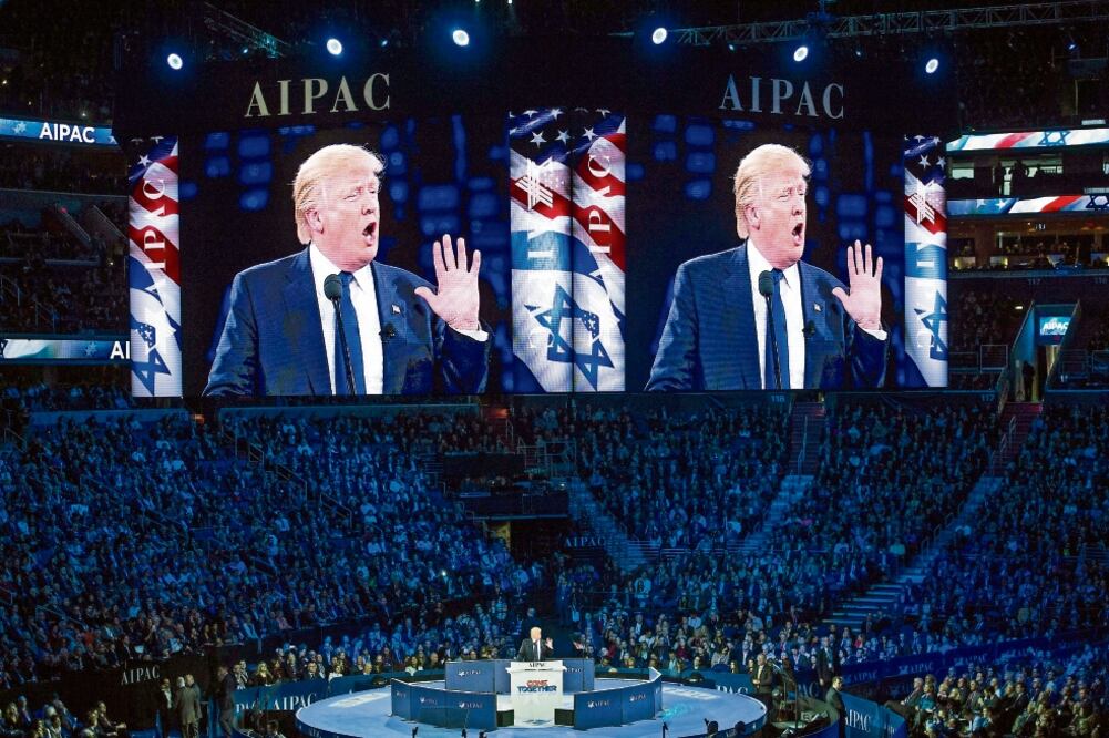 Donald Trump, aspirante republicano a la Casa Blanca, ayer en la conferencia anual del Comité de Action Política Americo Israelí (AIPAC), en Washington (SHAWN THEW. EFE)