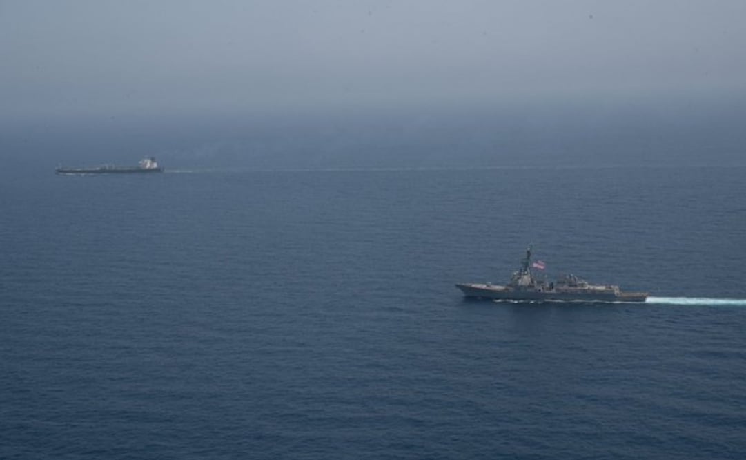 Fuerzas de EU interceptan buque iraní “Flota sombra”. Foto: X (@CENTCOM)