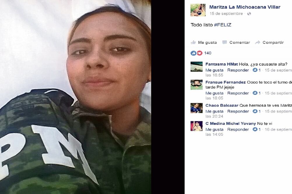 Maritza Villar, hallada muerta el lunes pasado por disparos de arma de fuego, era aficionada a vestir uniformes similares a los del Ejército. (FOTO: TOMADA DE FACEBOOK DE MARITZA VILLAR)