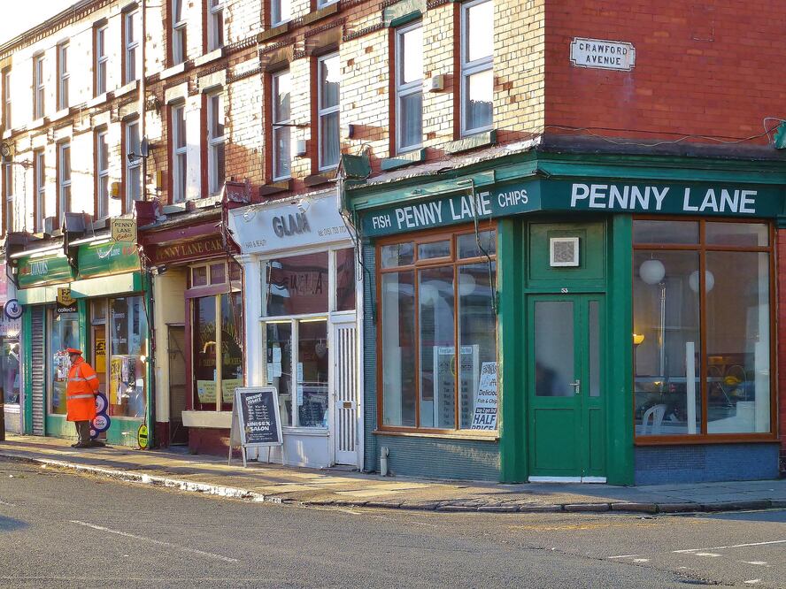 Penny Lane, el Liverpool que frecuentaron Los Beatles en su niñez y adolescencia. (Foto: Radarsmum6/ bit.ly/2E2qOfe)