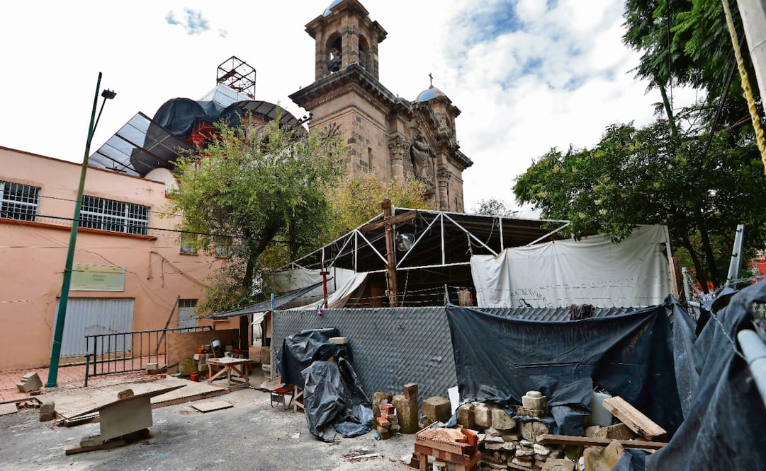 El templo que se encuentra en la colonia Guerrero sigue cerrado y en obra por la complejidad del proceso de restauración. Foto: Berenice Fregoso / EL UNIVERSAL