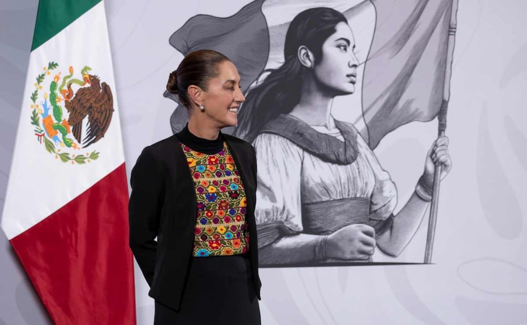 La presidenta Claudia Sheinbaum durante la mañanera del 1 de diciembre del 2025. Foto: Presidencia