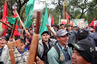 Campesinos no van a "corretear" a diputados; se mantienen en San Lázaro 