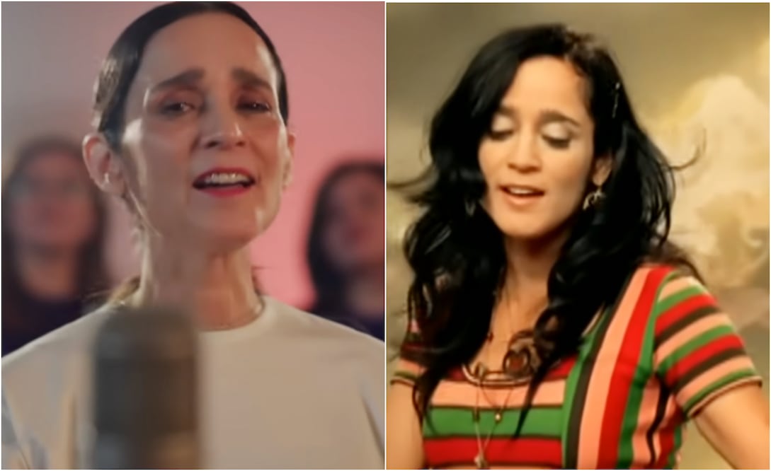 Julieta Venegas, en los videoclips de "La niña futbolista" y "Me voy",
Fotos: YouTube