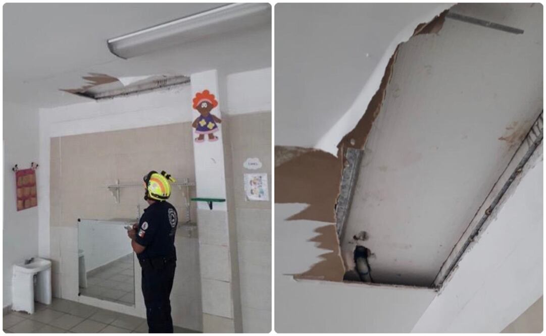 En la clínica del IMSS número 1 fueron evacuados pacientes del cuarto piso debido al desplome de unos plafones. Fotos: Especiales 