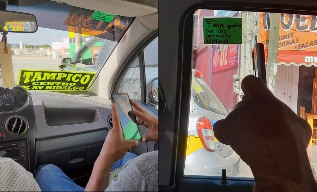 Un taxi en Tampico cuenta con WiFi gratuito para sus pasajeros. Foto: Altamira Tamaulipas Mex.