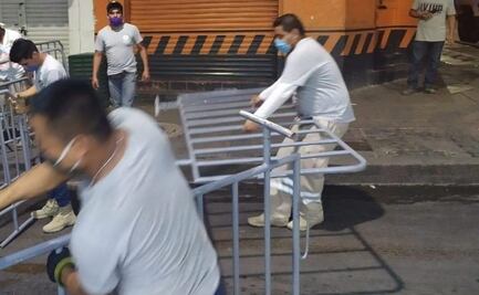 Comerciantes de Tuxtla Gutiérrez quitan filtros sanitarios contra Covid-19