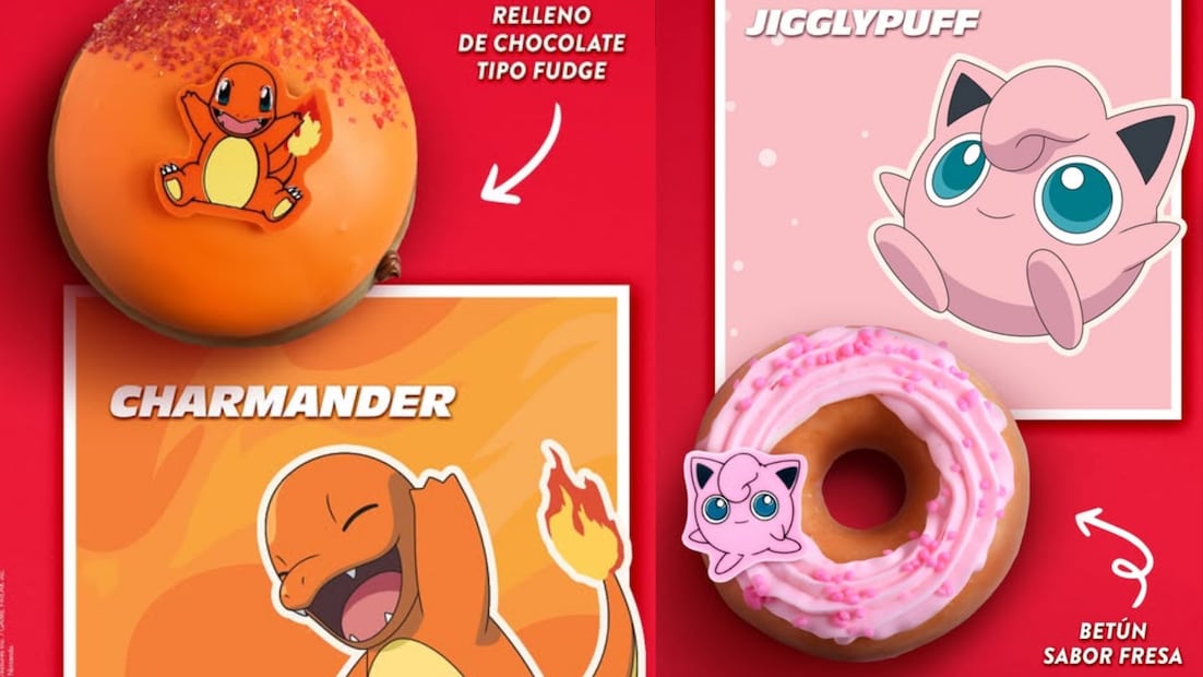 Si te gusta la fresa o el chocolate, las donas de Pokémon los incluyen. Foto: Instagram @krispykrememexico