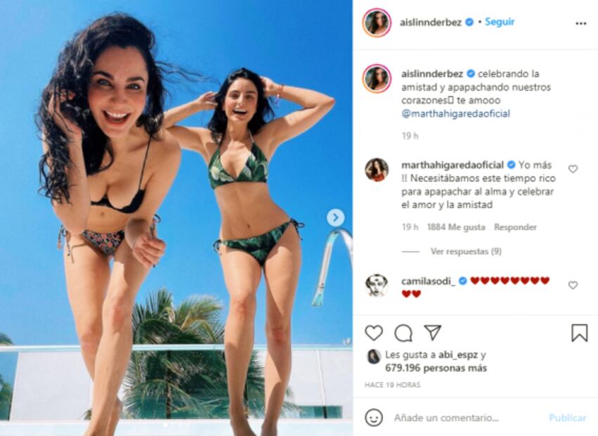 Aislinn Derbez y Martha Higareda posan juntas en bikini para celebrar su amistad