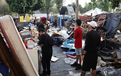 FOTOS: Retiran campamento de migrantes en la Venustiano Carranza; invitan a trasladarse a albergues