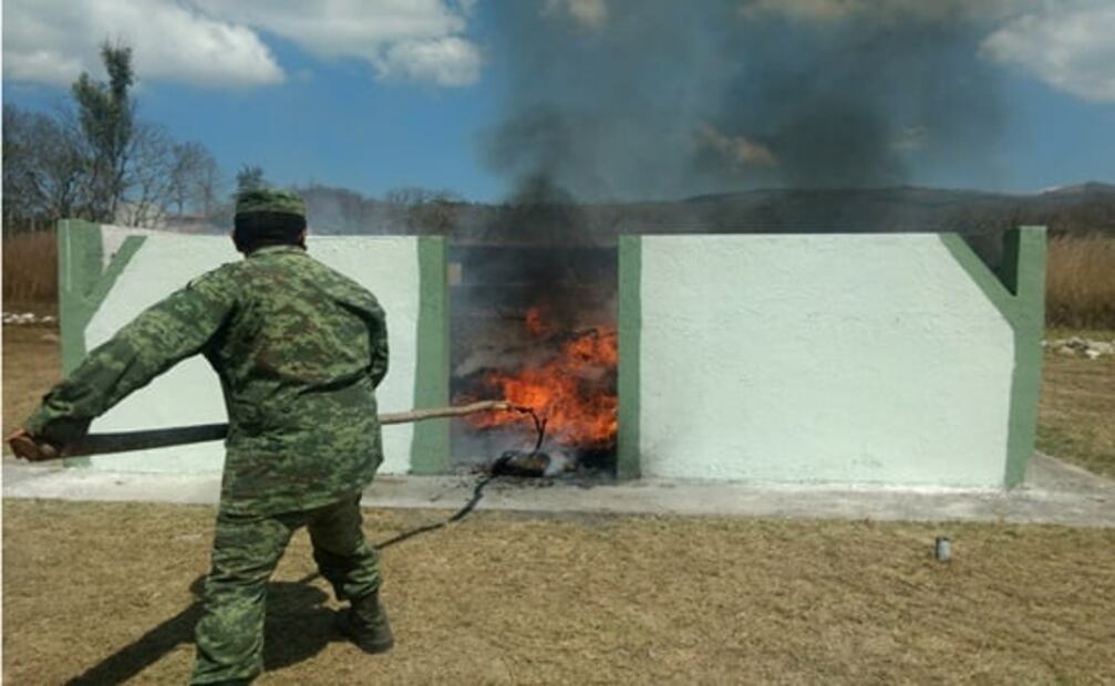 Destruyen más de 300 kilogramos de enervantes en Chiapas