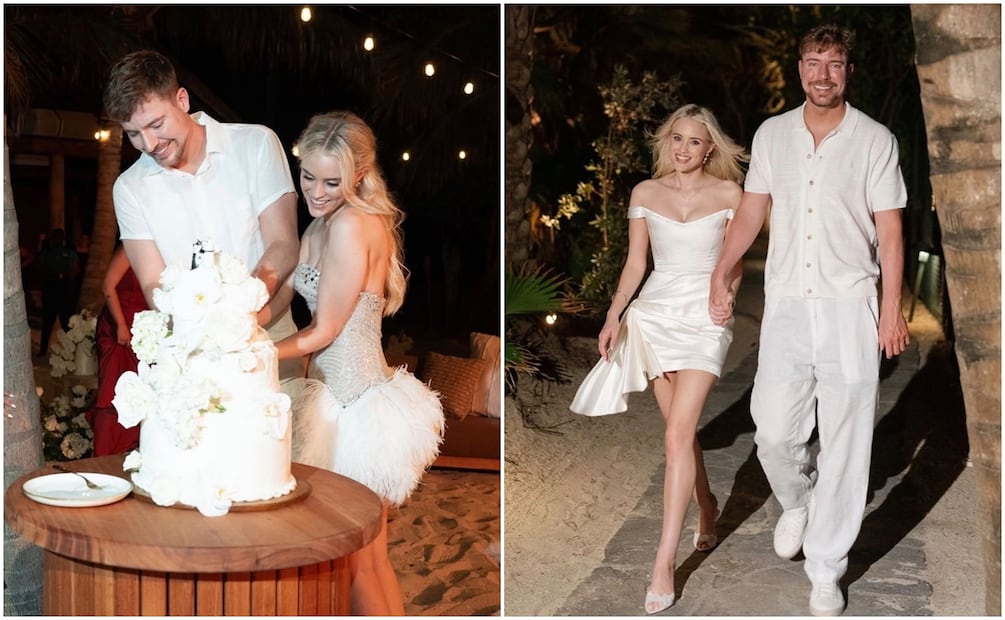 La pareja contrajo matrimonio en una isla británica. Foto: Redes Sociales @mrbeast