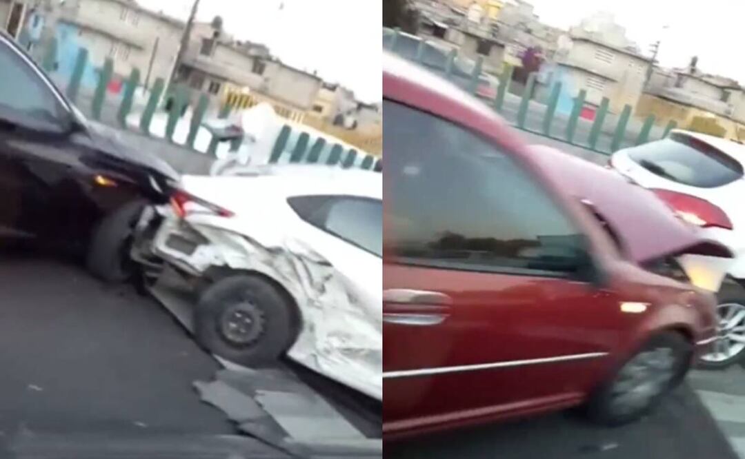 Foto: Captura de pantalla de video/ en la imagen, se observa a algunos vehículos afectados por el choque