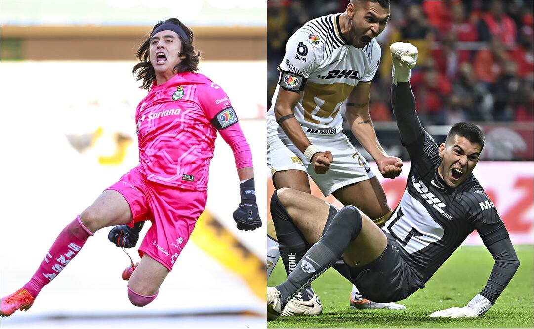 Acevedo festejando el gol frente a Querétaro y González frente a Toluca / Foto: Especiales