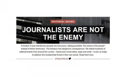 Más de 350 diarios de EU hacen defensa conjunta ante ataques de Trump