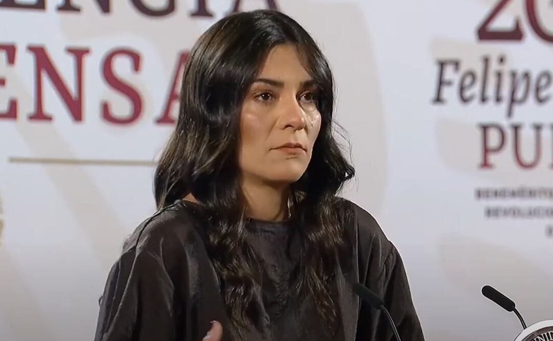 Elizabeth García Vilchis en la mañanera de AMLO del 31 de octubre. Foto: Captura