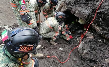 Guardia Nacional y Ejército activan planes GN-A y DN-III-E, tras deslave de cerro en Jilotzingo