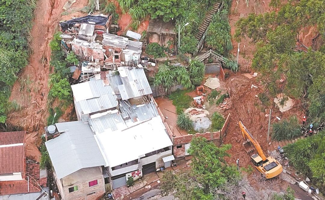 Por las lluvias se han registrado aludes de tierra en Belo Horizonte y en otros municipios. Foto: DOUGLAS MAGNO. AFP