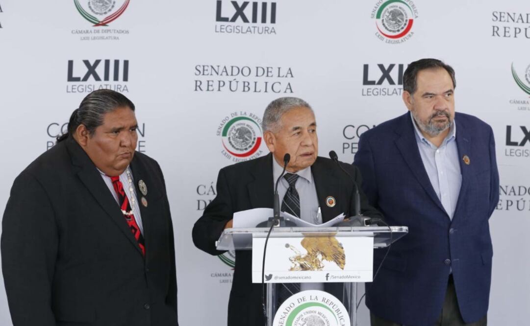 Al frente de una delegación de autoridades de esta tribu binacional, Edward D. Manuel visitó al senador Héctor Larios Córdova (PAN). /Especial