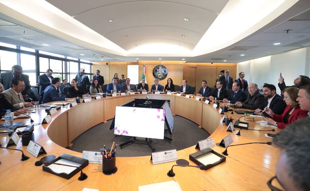 Los coordinadores de las bancadas en la Cámara de Diputados se reunieron con el secretario de Seguridad, Omar García Harfuch. Foto: Especial