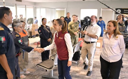 Sheinbaum supervisa en Veracruz acciones de apoyo tras lluvias e inundaciones; Nahle agradece respaldo