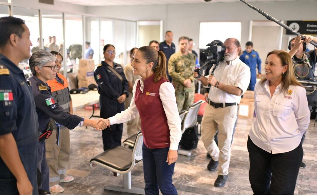 Claudia Sheinbaum supervisa labores en territorio los apoyos y acciones del gobierno, tras las lluvias e inundaciones del pasado fin de semana. Foto: especial