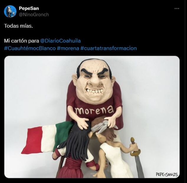 Cartón de Pepe San de el Diario Coahuila. Foto: Captura de pantalla