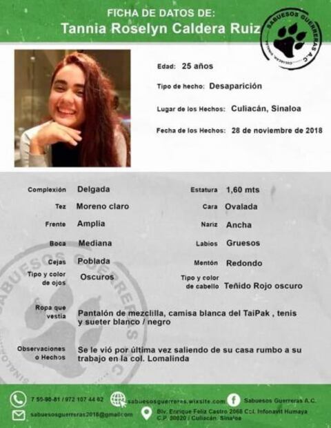 Desaparece joven de 25 años cuando se dirigía a su trabajo en Sinaloa 