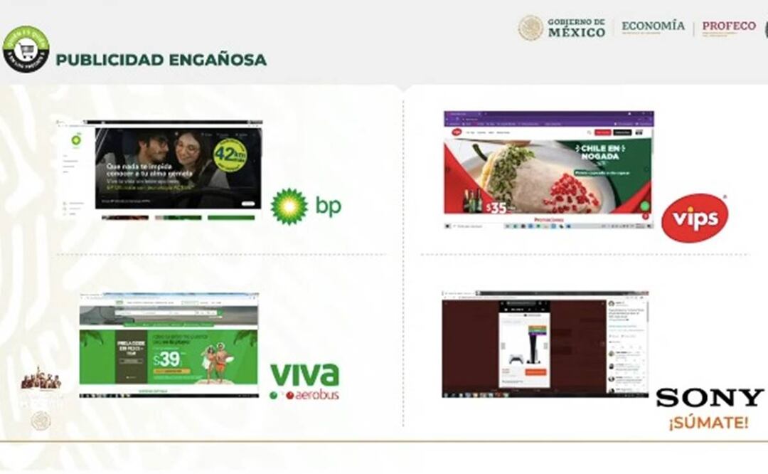 Profeco exhibe a BP, Vips, VivaAerobus y a Sony por publicidad engañosa