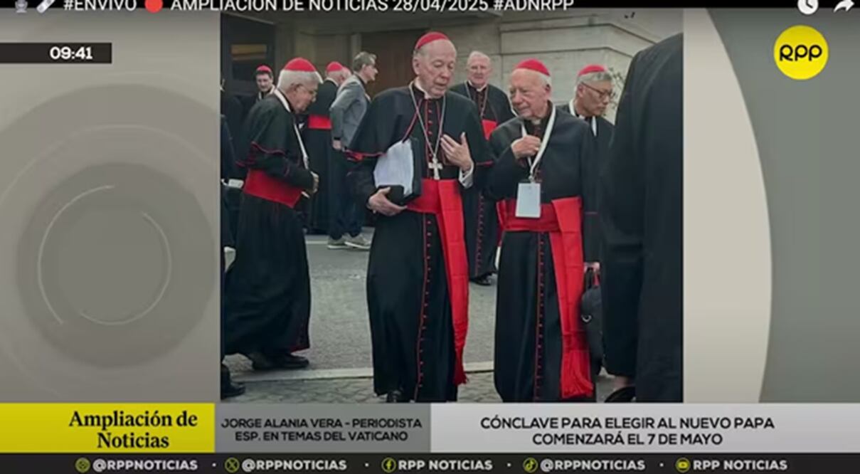 Medios peruanos mostraron imágenes de Cipriani (izq.) en Santa María la Mayor. FOTO: CAPTURA