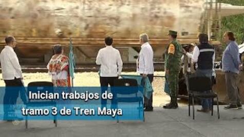 AMLO da banderazo de inicio de obra a tramo 3 del Tren Maya
