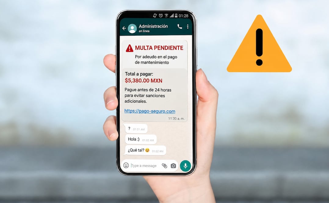 Nueva modalidad de estafa a través de falsos mensajes solicitando el cobro de alquiler. Foto: Creada con IA