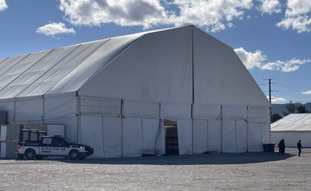 El Centro de Atención a Migrantes ubicado en los terrenos de El Punto en Ciudad Juárez, Chihuahua (29/01/2025). Foto: Pola Gamboa / EL UNIVERSAL
