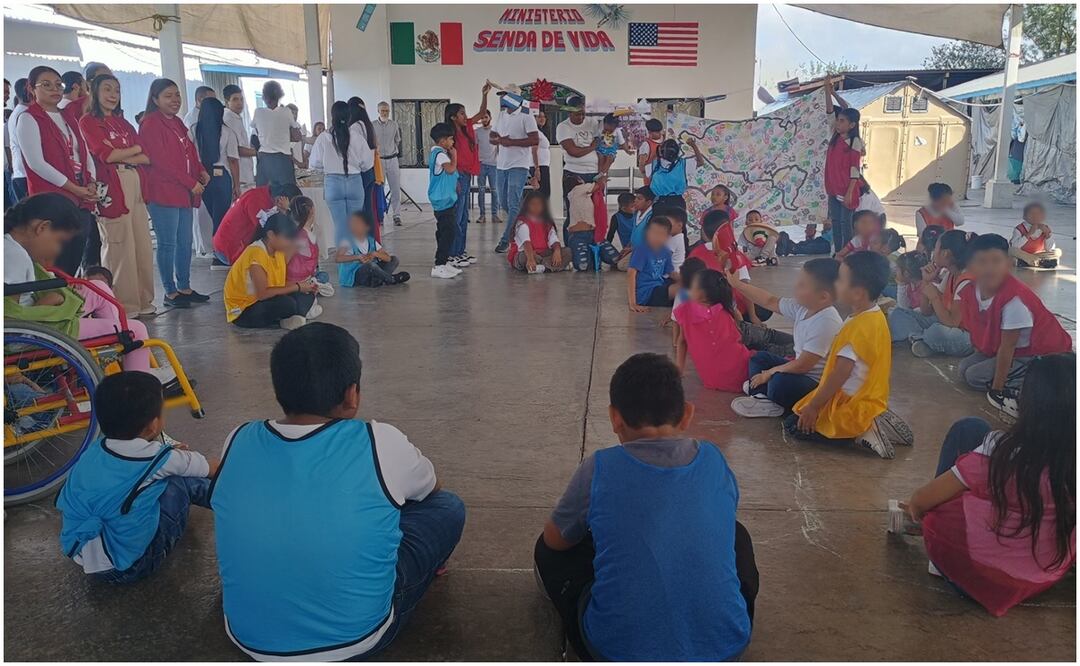 Así se vivió el Día Internacional del Migrante en Reynosa, Tamaulipas, con la participación de 200 migrantes, en su mayoría hondureños (18/12/2024). Foto: Sandra Tovar / EL UNIVERSAL