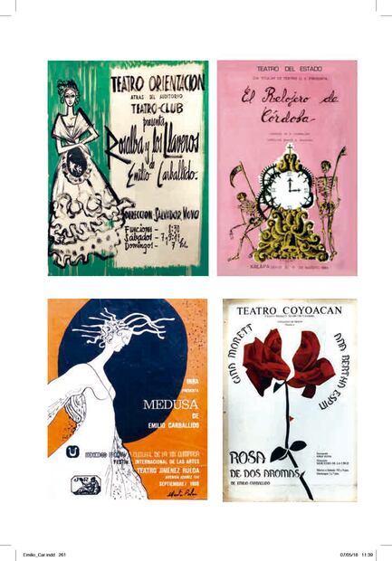 Cartelera con obras del dramaturgo.