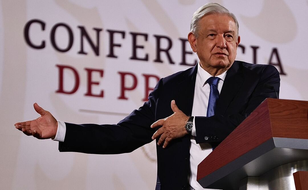 López Obrador en su mañanera del 27 de agosto. Foto: Berenice Fregoso / EL UNIVERSAL